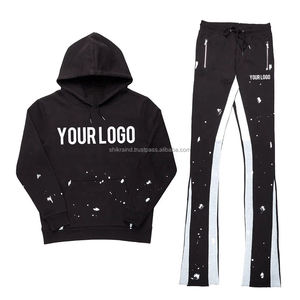 Conjunto Deportivo Personalizado con Estampado Urbano, 100% Algodón, Pantalones Deportivos de Alta Calidad, Sudadera Unisex con Capucha, Conjunto Deportivo para Hombre - Product Image 1