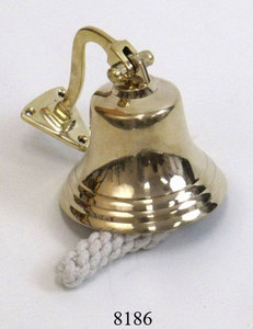 Soporte de latón náutico Campana de barco Exportador Artesanías de metal Campanas de barco de latón modernas Campana de metal montada en la pared al por mayor - Product Image 3