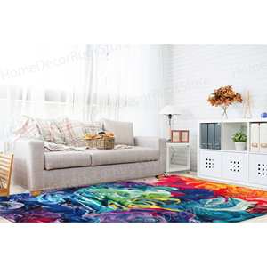 Tapis imprimé vibrant : moderne, grand, antidérapant, décoration de sol de luxe, tapis en chenille - Product Image 2