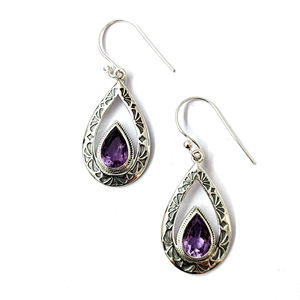 ต่างหูคริสตัลอเมทิสต์ 4.9 กรัม เครื่องประดับที่หรูหราและสง่างาม - Product Image 1