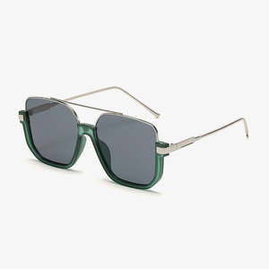 Gafas de Sol Retro DL con Montura Cuadrada Sin Aro y Lentes Acrílicas con Degradado |   Montura Metálica de Doble Puente Estilo Vintage para Mujer y Hombre - Product Image 2