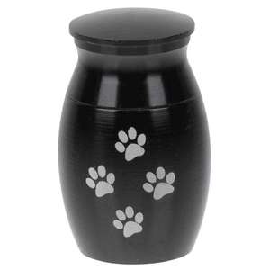 Olive Green Metal Pet <b>Memorial</b> Urn Set with Soft Satin Finish and Paw Print Trail Design for <b>Dogs</b> Cats and Beloved Pets - Product Image 3