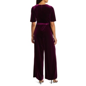 Eliza J Tuta in chiffon con stampa vintage blu, effetto avvolgente, taglia 18, decorata con lavorazione a maglia - Product Image 2