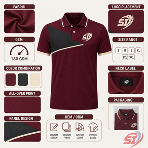 Camiseta Deportiva Polo con Paneles Diagonales Personalizada, Ropa Transpirable de Secado Rápido para Hombre - Product Image 5