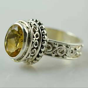 Anillo de Citrino de Plata de Ley 925 Hecho a Mano, Piedra de Nacimiento de Noviembre, Joyería de Promesa, Anillos de Diamantes con Gema de Citrino Ovalada Natural, Regalo - Product Image 2