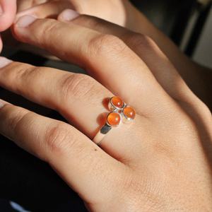 Bague en argent cornaline à la mode Elegant Fine Jewelry bague en argent réglable bague en argent abordable - Product Image 3