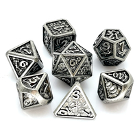 2025 usine Antique placage D20 dés en métal polyédrique RPG mdn ensemble avec Dragon Wars D20 forme pas cher prix pour les jeux du mdn