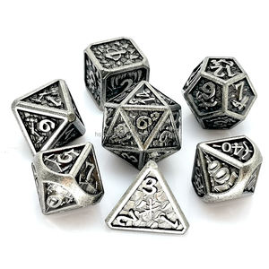 2025 usine Antique placage D20 dés en métal polyédrique RPG mdn ensemble avec Dragon Wars D20 forme pas cher prix pour les jeux du mdn - Product Image 4