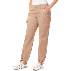 Pantalon long décontracté pour femme, respirant, de haute qualité, tissé, taille mi-haute, devant plat, fermeture éclair, longueur entière, tendance - Product Image 2