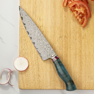 Couteaux de cuisine professionnels en acier Damas PRESTIGE BLADES, personnalisés en gros, OEM ODM, avec étui en cuir, ambidextres - Product Image 6