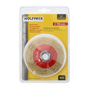 Pennello obliquo in acciaio placcato ottone O/ 100 mm. Filettatura M14 / Filo O/ 0,30 mm. - Product Image 3