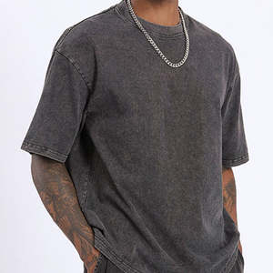 T-shirt de haute qualité délavé à l'acide vêtements surdimensionnés personnalisés graphique 100% coton T-shirt surdimensionné T-shirts lourds pour hommes - Product Image 1