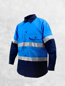 Camisa DE SEGURIDAD reflectante de visibilidad fluorescente de alta calidad, ropa de trabajo de manga larga de alta visibilidad, uniforme de trabajo de construcción de secado rápido - Product Image 1