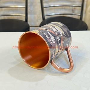Diseño personalizado 100% Cilindro de cobre Moscow Mule Tazas con logotipo grabado de una pieza por fabricante indio - Product Image 2