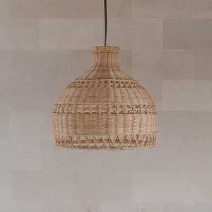 Bonne qualité plafond fait à la main en bambou abat-jour suspendu en bois lumière nordique rotin moderne lustres suspension pour chambre - Product Image 6