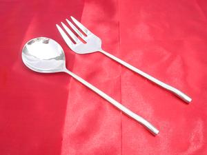 Juego de servidor de ensalada elegante de mesa S. Juego de cubiertos de acero con pulido brillante/niquelado Servidor de ensalada hecho a mano decorativo indio - Product Image 5