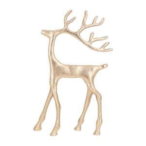 Decoración Metal Reno Acabado en oro Adorno de Navidad Acento festivo de lujo para mesa y repisa - Product Image 3