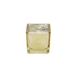 VMC0020GS - Gold Speckled Mercury <b>Cube</b> Votive Candle Holder - 2" - Product Image 2