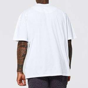 Vente en gros de haute qualité 100% coton 260g T-shirt unisexe surdimensionné à épaules tombantes personnalisé tissu tricoté lourd couleur blanche pour hommes - Product Image 5