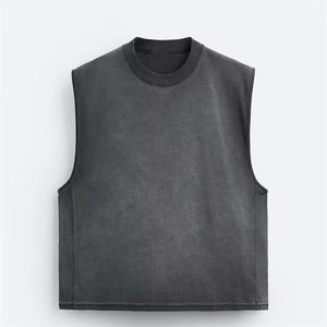 เสื้อกล้ามผู้ชายผ้าฝ้าย 100% ทรงเข้ารูป สไตล์สตรีทแวร์ ระบายอากาศ แห้งเร็ว น้ำหนัก 300 กรัม ปรับแต่งได้ แขนสั้น - Product Image 4