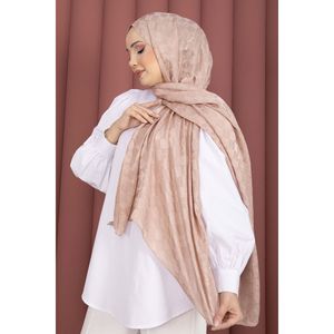 Écharpe Jacquard à Motifs Géométriques Série Rose Poudré pour Filles, Style Long, Imprimée, Collection Hiver - Product Image 2