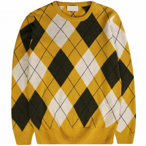 Export Quality Men's <b>Argyle</b> <b>Sweater</b> Hand Knitted Wholesale Price Crew Neck Collar Breathable Custom Logo Garments Made <b>Sweater</b> - Product Image 3