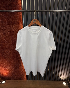 T-shirt décontracté respirant à manches courtes et col rond pour homme, grande taille, en coton uni 300 grammes, anti-boulochage, satiné, anti-plis - Product Image 5