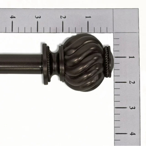 Juego de barras de cortina de alta calidad, remate de bola retorcida, soportes de montaje en pared de Metal resistente, acabado de bronce frotado con aceite para cortinas de ventana - Product Image 4