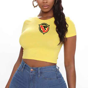 Haut court d'été décontracté pour femmes avec manches courtes T-shirt basique de meilleure qualité Logo personnalisé écologique fabriqué au Pakistan - Product Image 4