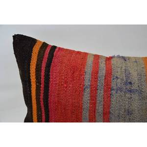 Coussin patchwork en laine multicolore Kilim 12x36 pouces Design tissé avec coussin décoratif de style vintage et luxueux pour la literie - Product Image 2