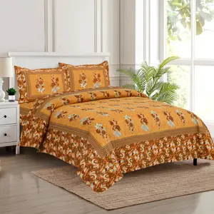 최고 품질 면 100% 도매 인도 면 침대 시트 현대 인쇄 침대 시트 베개 커버 침실 고급 침구 세트