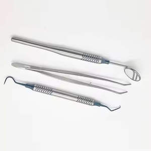Juego de Exploración Dental de 3 Piezas: Espejo, Sonda y Pinzas, Acero de Grado Médico Azul, Instrumentos Quirúrgicos Manuales - Product Image 4