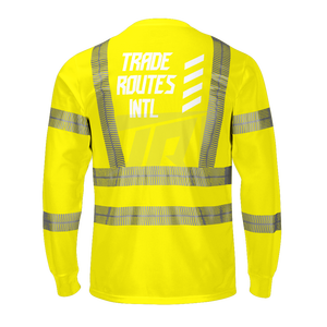 Wholesale Customizable Bulk Reflective Workwear Set for Industrial <b>Workers</b> Includes Button-up Polyester Bib <b>Shirt</b> Crew Necks - Product Image 4