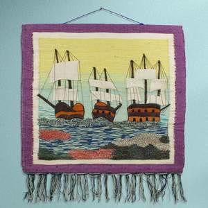 Decoración Minimalista para Colgar en la Pared para Hogares Modernos, Tapiz de Yute Hecho a Mano con Líneas Verticales y Diseño de Cuerda - Product Image 1