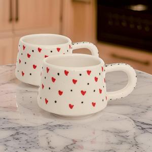 Tazza classica con cuore rosso da 2 confezioni İlbay Seramik - Product Image 4