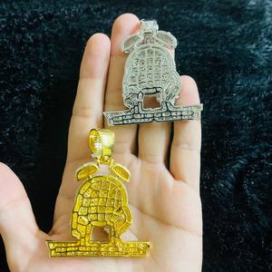 Colgante de joyería fina de Plata de Ley 925, tamaño personalizado VS Clarity Diamond, estilo Hip Hop chapado en oro helado para hombres - Product Image 3