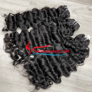 Extensions de cheveux naturels noirs bouclés birmans, double trame, fabriquées à la machine, en cheveux humains vietnamiens de qualité supérieure, vente en gros - Product Image 6
