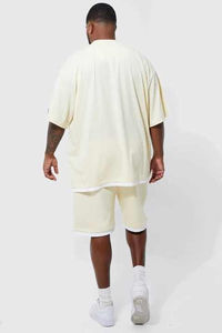 Top hommes décontracté respirant Streetwear 2 pièces ensemble haute qualité imprime à manches courtes t-shirt et short pour l'été - Product Image 6