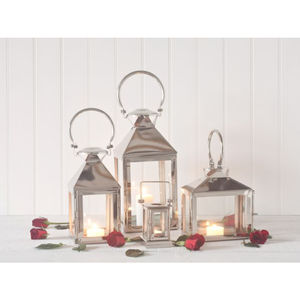 Design simple métal et verre argenterie de taille moyenne vaisselle lanternes décoration de maison et de mariage accessoires éclaircissants - Product Image 4