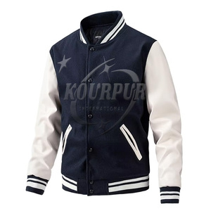 Vestes pour hommes Vestes Letterman Varsity de qualité supérieure sur mesure avec 100% manches en cuir véritable à prix raisonnable - Product Image 3