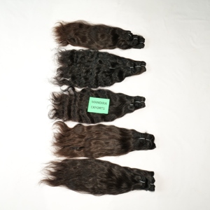 100% Remy Cuticle Aligned Virgin Black Double Weft Wavy Machine Double Weft Wavy Bundles Vietnamese Temple Human <b>Hair</b> Extensions - Product Image 3