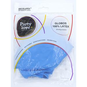 Party Love Latex <b>Balloons</b> 90Cm Blue <b>Clear</b> 3 Pcs Bag Biodegradable - Product Image 1