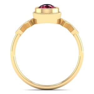 Anillo Fino Solitario de Plata de Ley 925 con Moissanita de REYES Manufacturer para Mujer, Gema de Rubí, Regalo de Compromiso, Boda, Joyería - Product Image 4