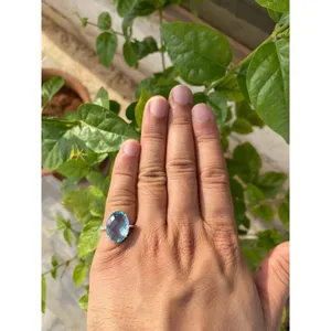 Natural Blue Topaz <b>Ring</b> 925 Sterling Silver Handmade Gemstone <b>Ring</b> Wholesale Jewelry Supplier - Product Image 5