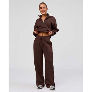 Pull oversize à col zippé en coton 100% couleur chocolat chaud, le indispensable - Product Image 4