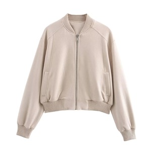 เสื้อบอมเบอร์มีซิปแขนยาวสำหรับผู้หญิงแจ็คเก็ตสตรีทแบบลำลองสำหรับฤดูใบไม้ร่วง2024 - Product Image 1