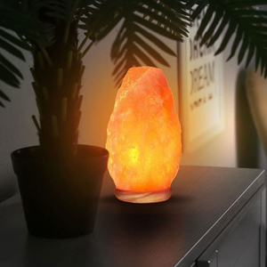 Lampes en sel rose de l'Himalaya de qualité supérieure, 2-3 kg, fabriquées à la main, avec base en bois sculpté, artisanat naturel, lampe en sel pour chambre à coucher - Product Image 6