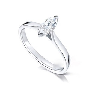 Bague de fiançailles élégante en diamant de laboratoire étincelant taille marquise, or massif 14K, F-SI2, sertie à griffes, pour le quotidien, à empiler, cadeau - Product Image 1