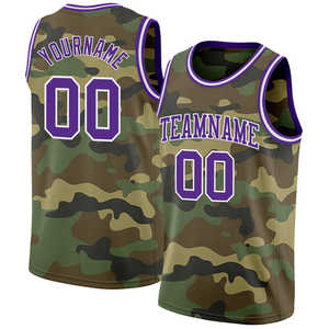 Maillots de sport respirants pour hommes, camouflage, sublimation, nom de l'équipe/n°, maillot de basket-ball - Product Image 3