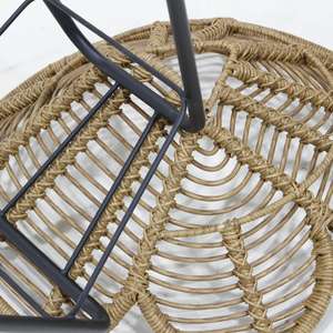 Comhome-Natural Plastic Rattan <b>Daybed</b> <b>with</b> Cushions & Built-in <b>Storage</b> Comfortable Seating for Restaurant Use - Product Image 2